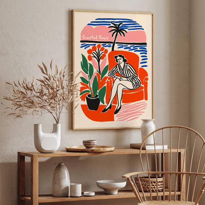 Coastal Oasis Cozy Tropical Vibe Poster