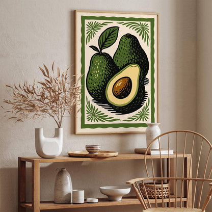 Green Avocado Kitchen Poster