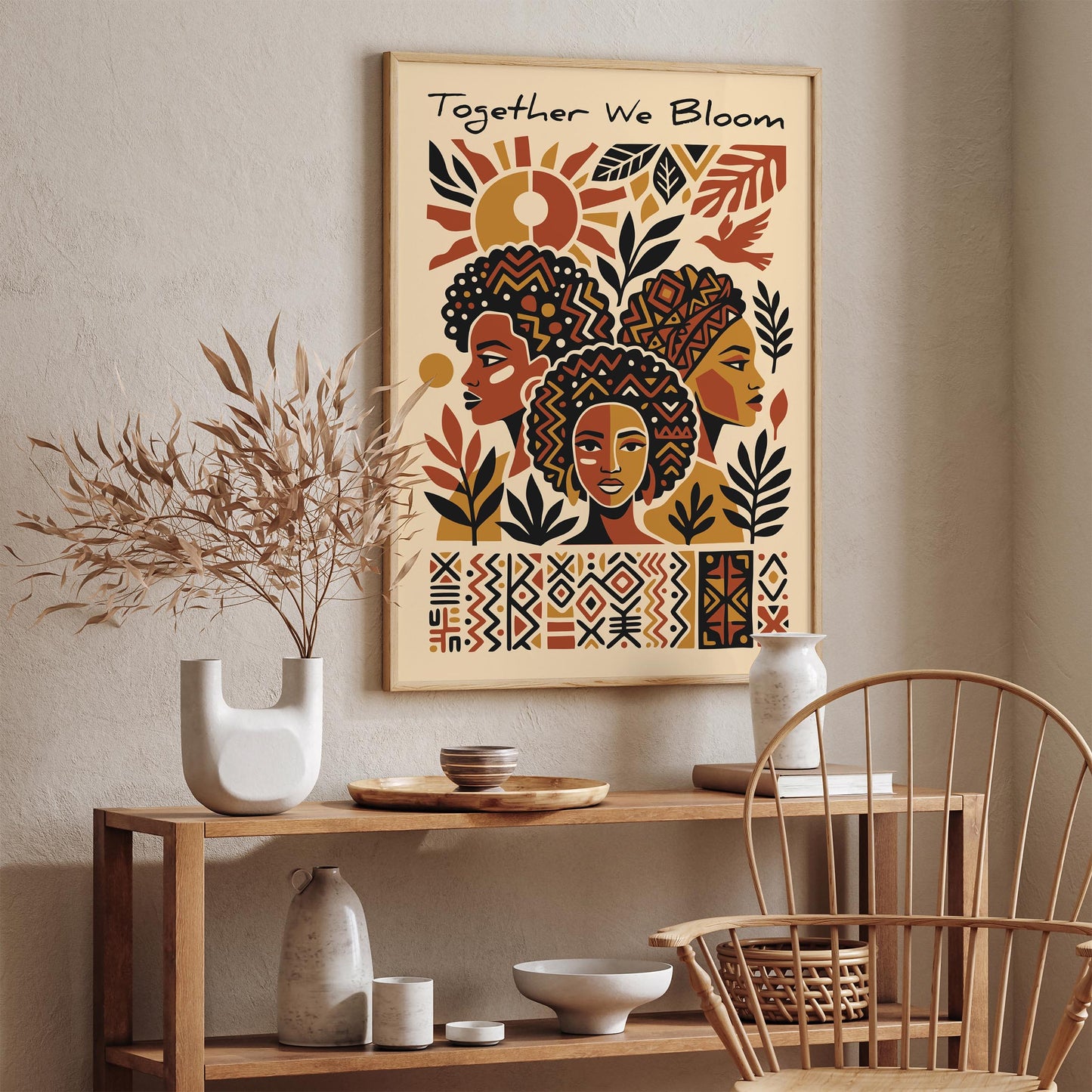 Together We Bloom Afrohemian Poster