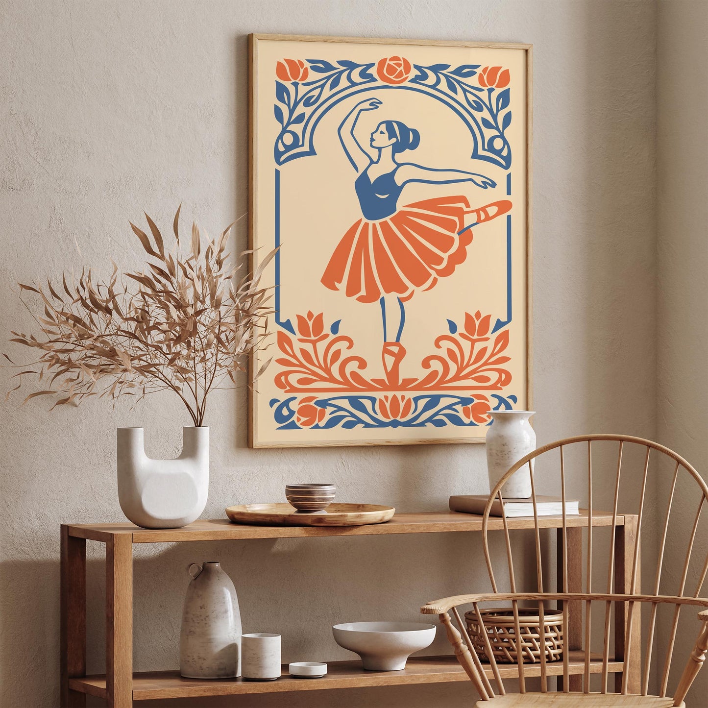 Vintage Ballerina Dancer Wall Art Print