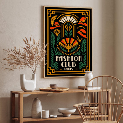Fashion Club Paris, Art Deco Style 1920 Poster