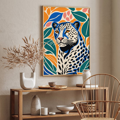 Cute Cheetah Art Print in Vibrant Colors