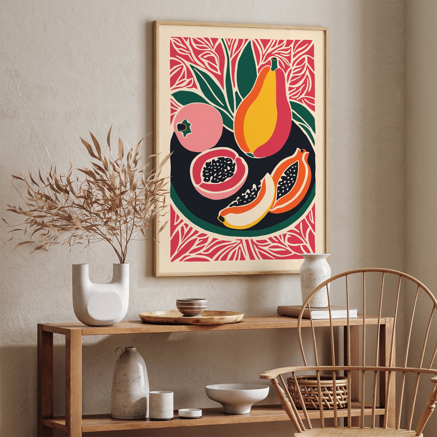 Colorful Papaya Kitchen Art