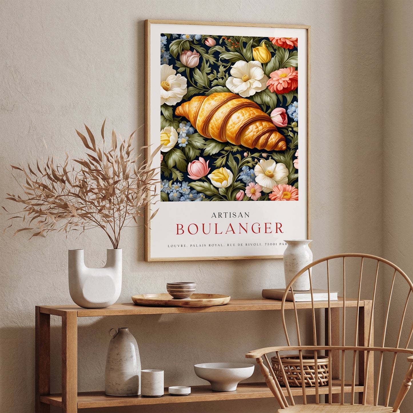 French Croissant Boulanger Wall Art Decor