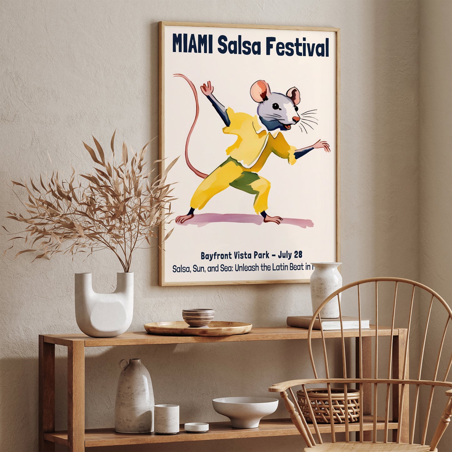 Miami Salsa Festival Cute Mouse Poster