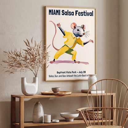 Miami Salsa Festival Cute Mouse Poster