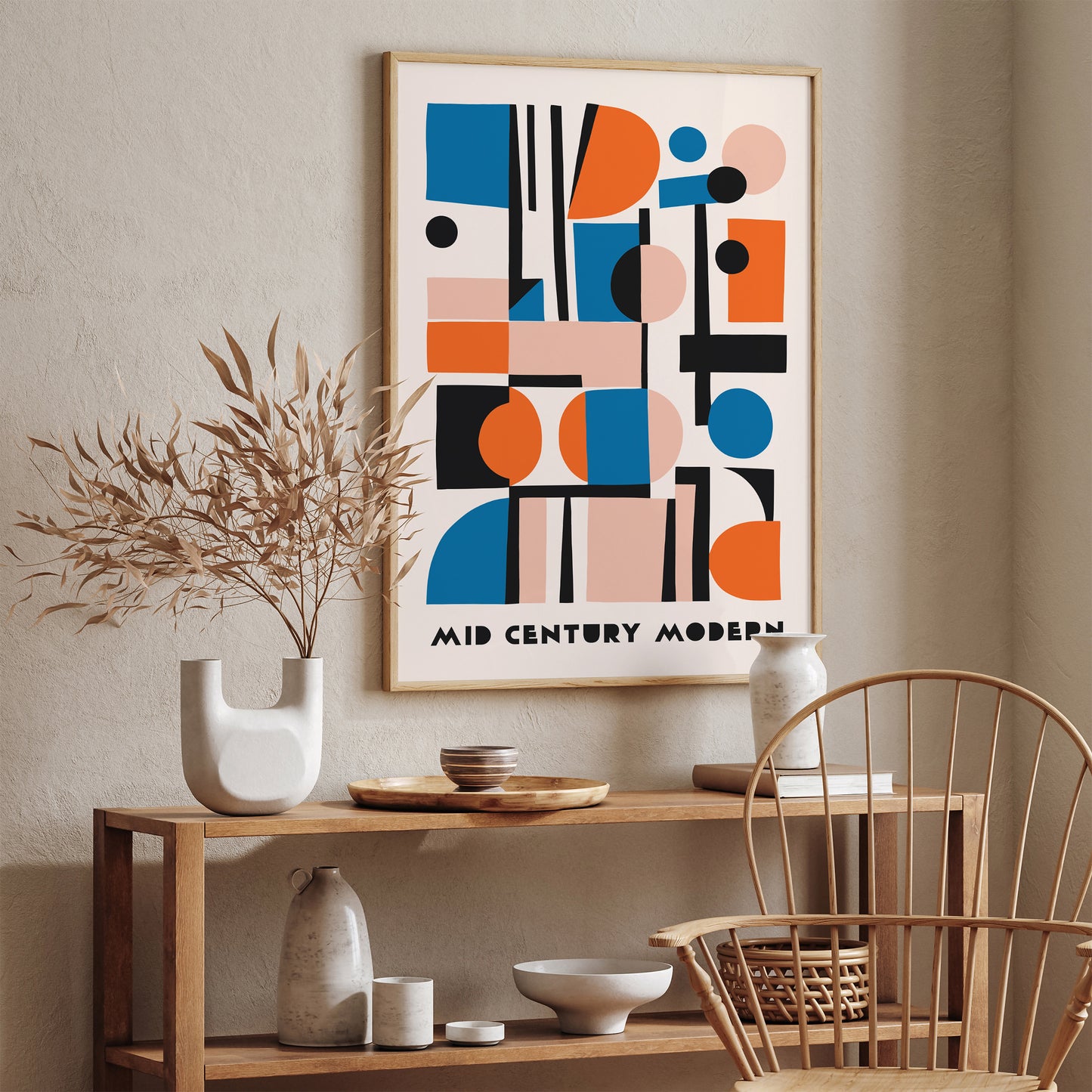 Mid Century Abstract Geometric Poster