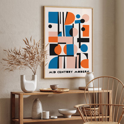 Mid Century Abstract Geometric Poster