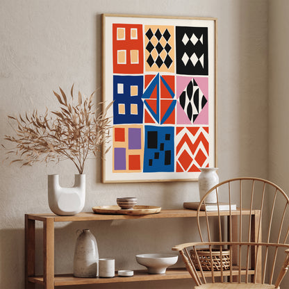 Retro Mid Century Modern Abstract Print