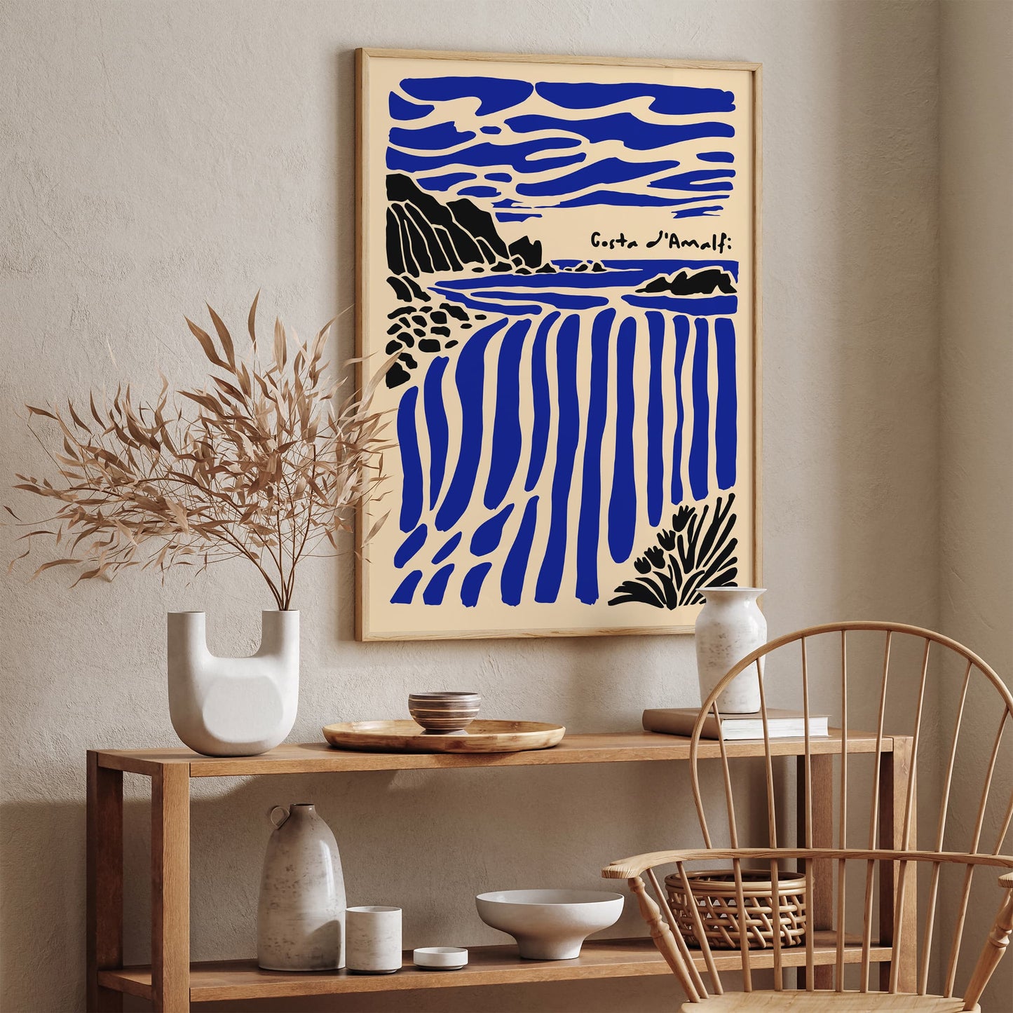 Amalfi Coast Mid Century Travel Poster