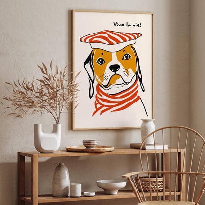 Vive la Vie! Funny French Dog Poster