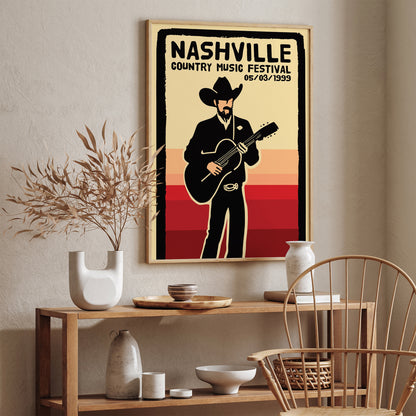 Nashville Country Music Festival Retro Poster