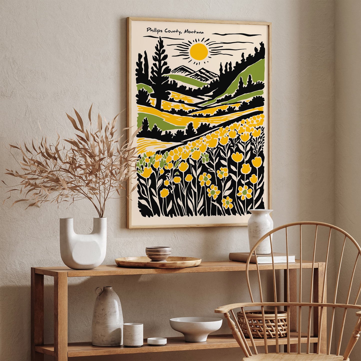 Phillips County Montana - Vintage Travel Wall Art Print