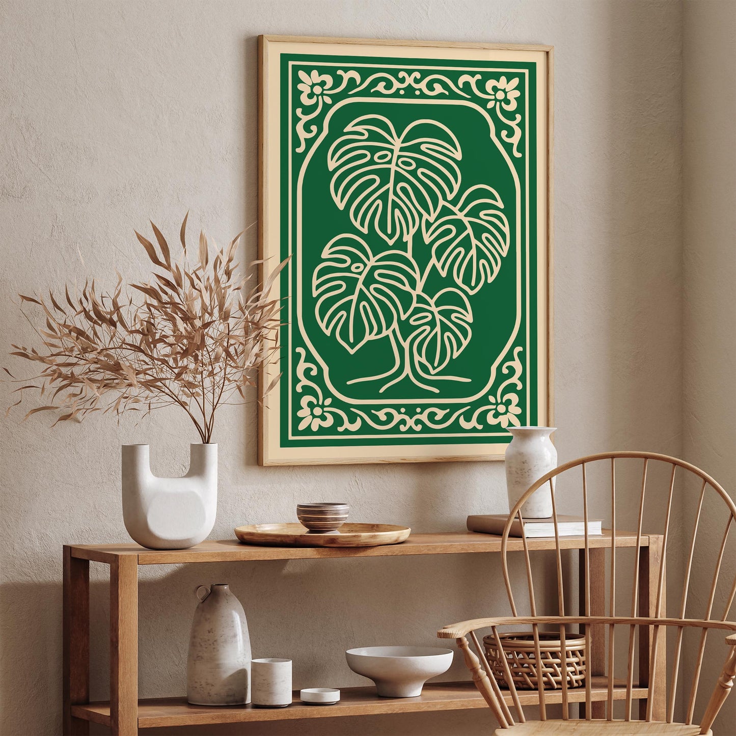 Green Monstera Plant Wall Art Print