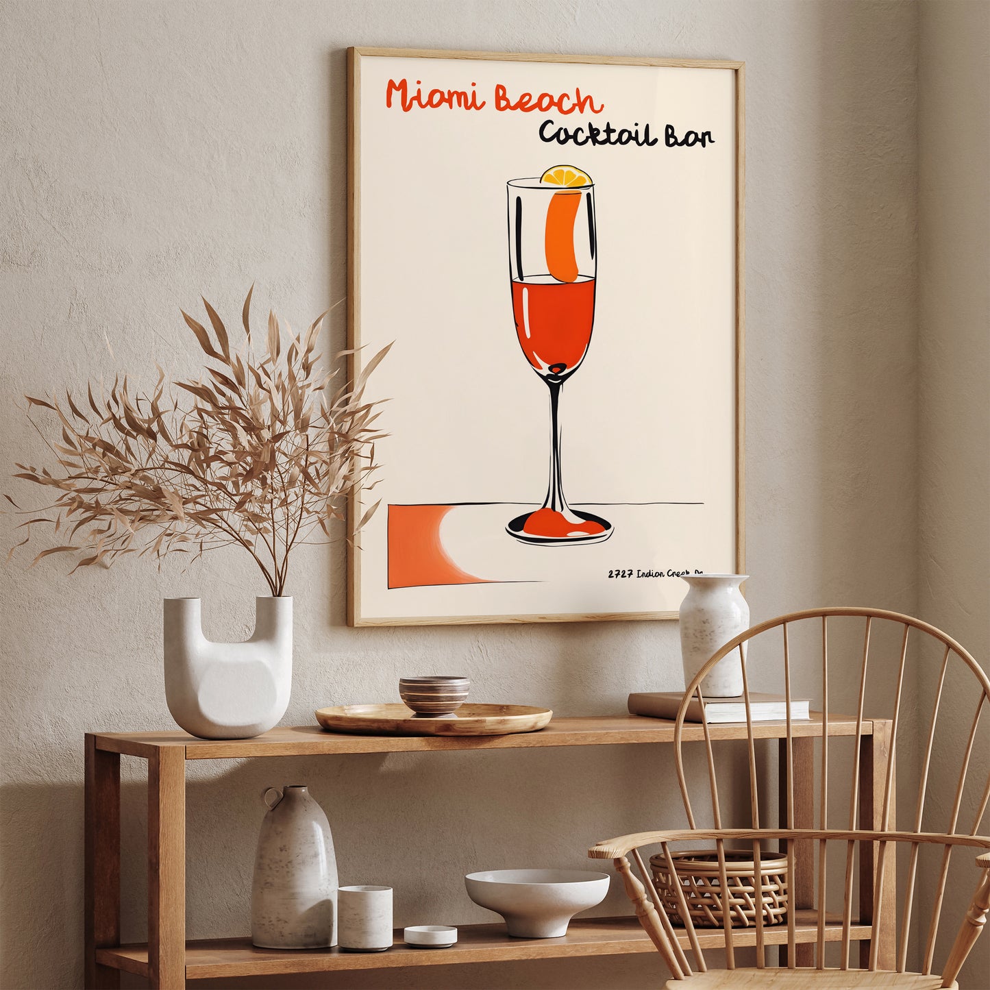 Miami Beach Cocktail Bar Drink Poster