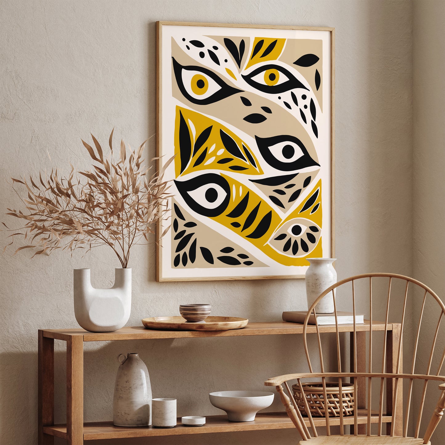 Modern Yellow Eyes Pop Art Print