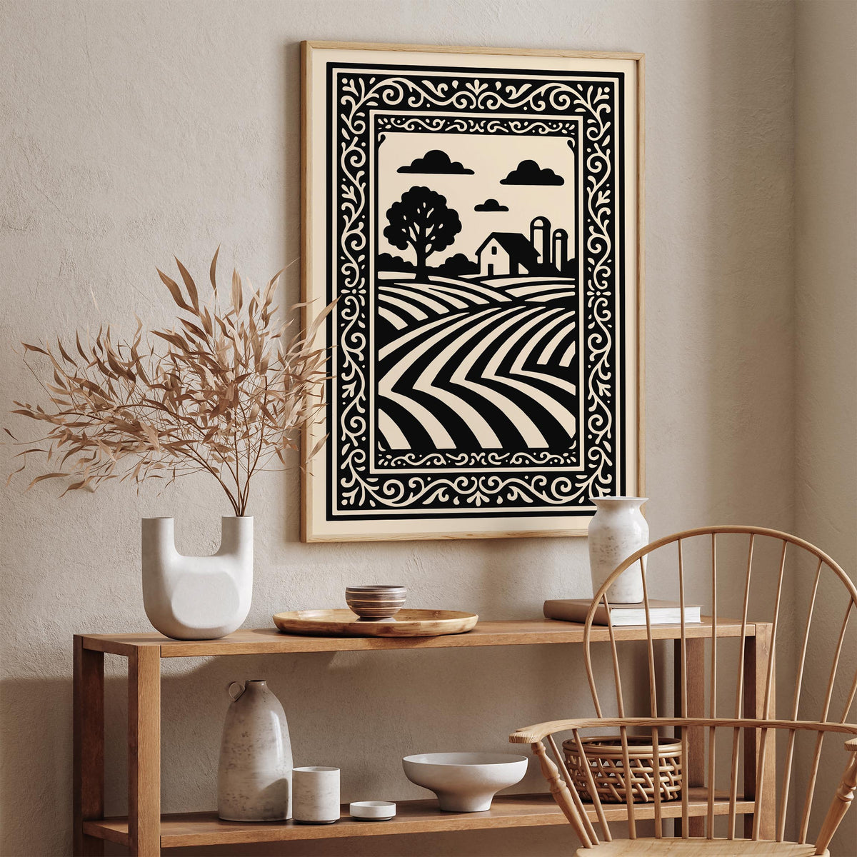 Iowa Landscape Geometric Poster