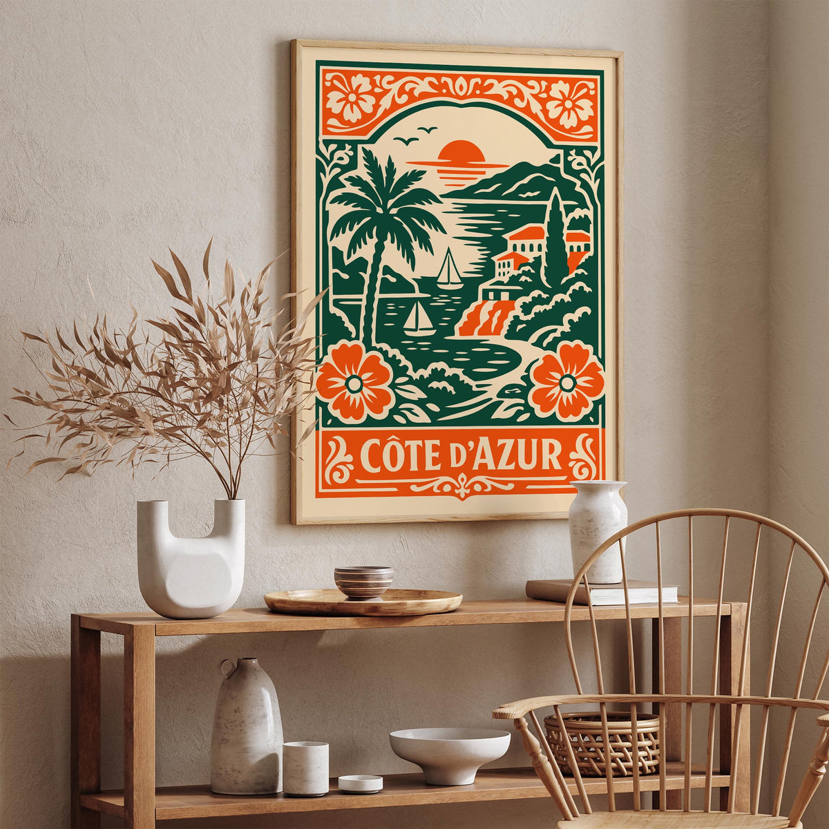 Côte d’Azur Coastal Landscape Travel Poster
