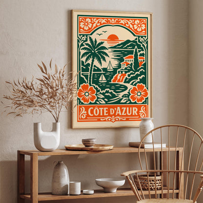 Côte d’Azur Coastal Landscape Travel Poster