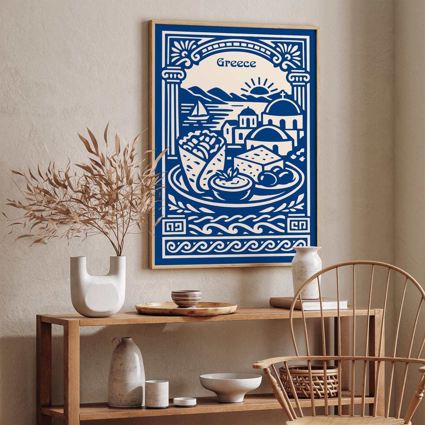 Greece Food and Landscape Poster