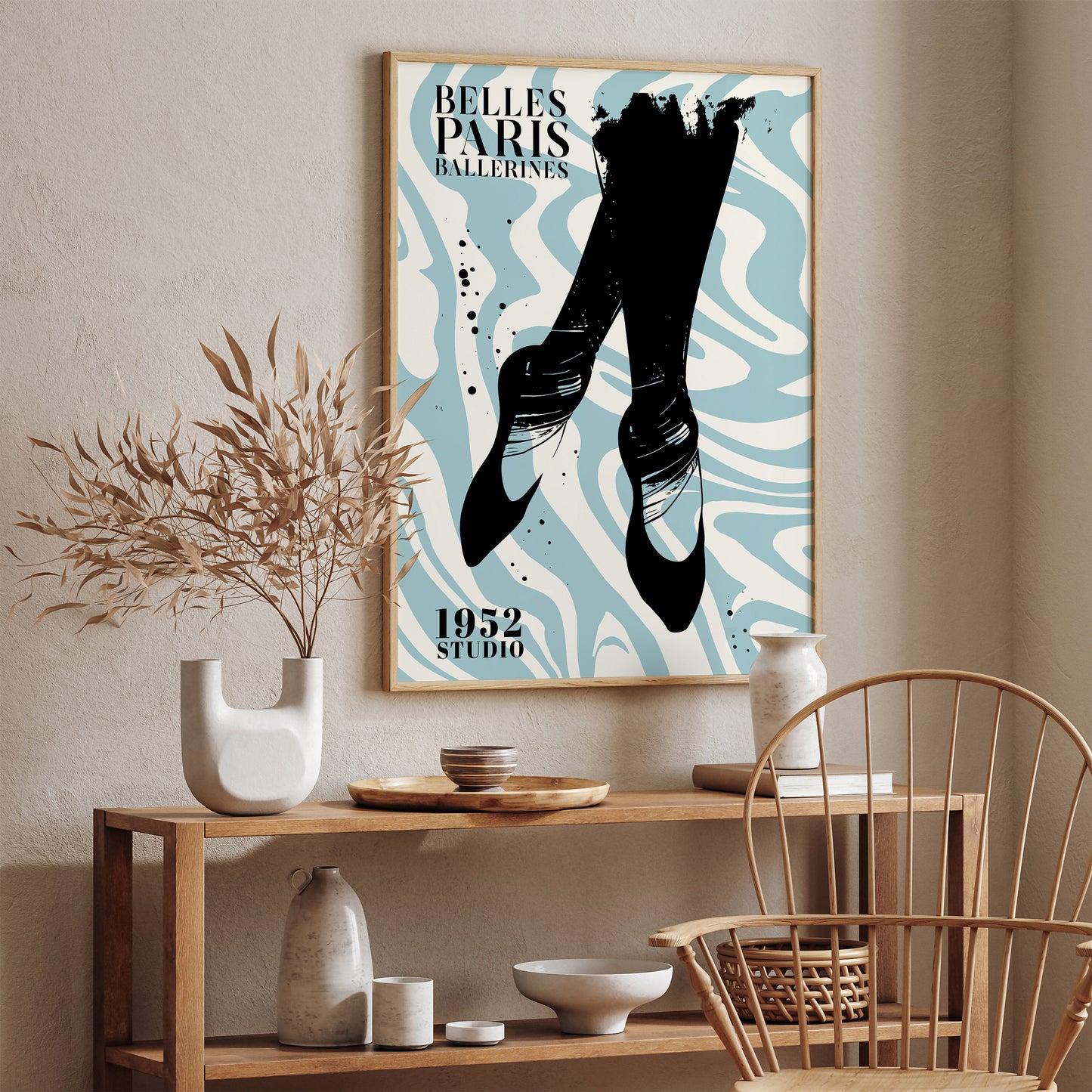 Belles Ballerines Paris Blue Art Print