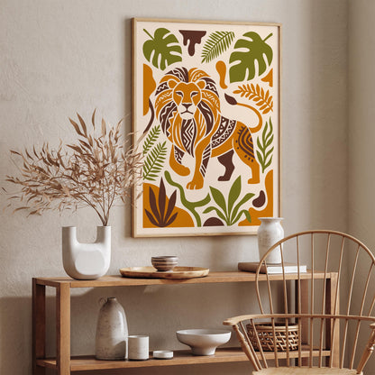 Lion King of the Jungle Art Poster