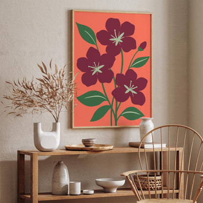 Azalea Flowers Poster - Colorful Bohemian Wall Art Print