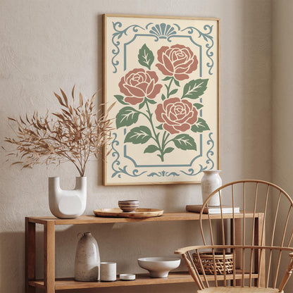 Pastel Roses Print - Château Core Home Decor