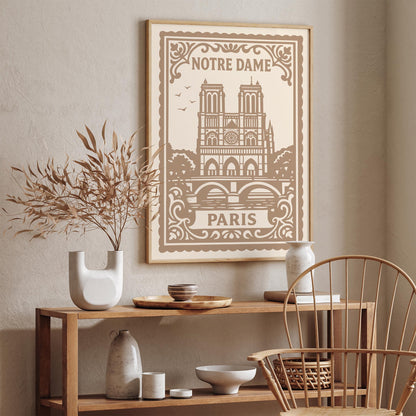 Notre Dame Paris Travel Poster