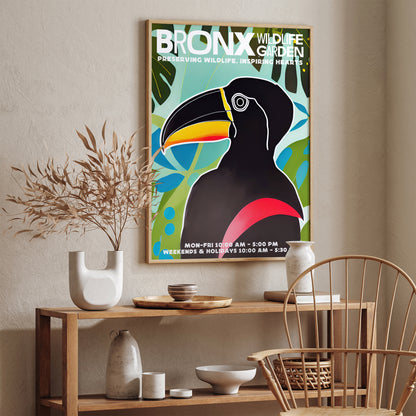 Bronx Wildlife Garden Retro Poster