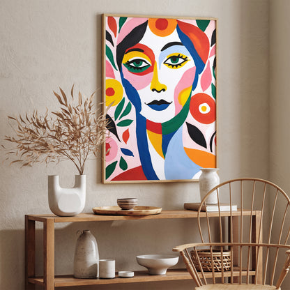 Eclectic Colorful Woman Portrait Art Print