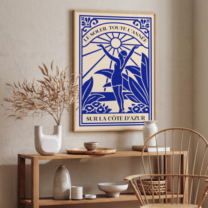 Côte d’Azur Travel Poster Art - Retro French Riviera Print