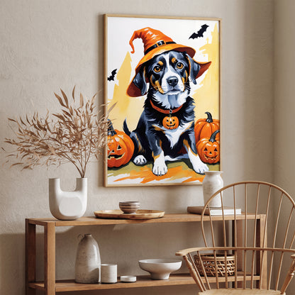 Halloween Time Funny Dog Art Print