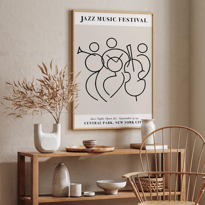 Jazz Festival Poster – Vintage Music Wall Art