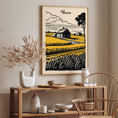 Texas Landscape Travel Art Print