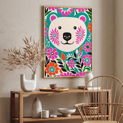 Cute Bear for Kids Room Decor Art Print