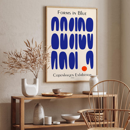 Forms in Blue – Copenhagen Exhibition Poster