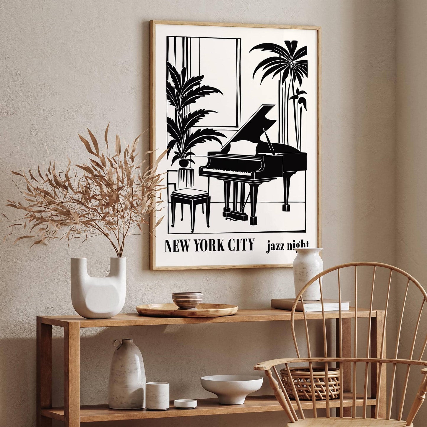 New York City Jazz Night Music Poster
