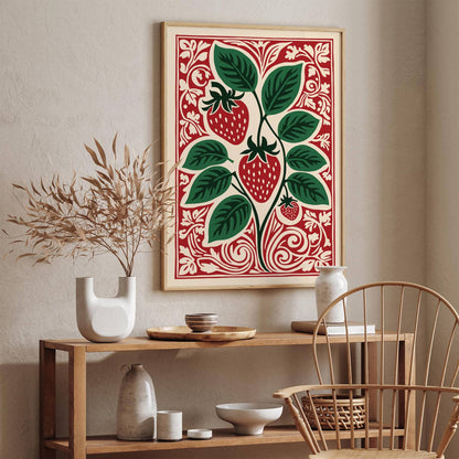 Strawberry Fruit Poster - Kitchen Wall Decor