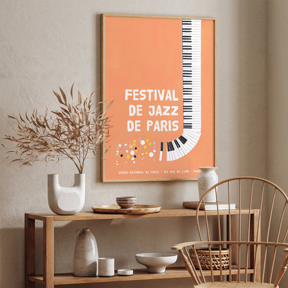 Paris Jazz Festival Orange Poster