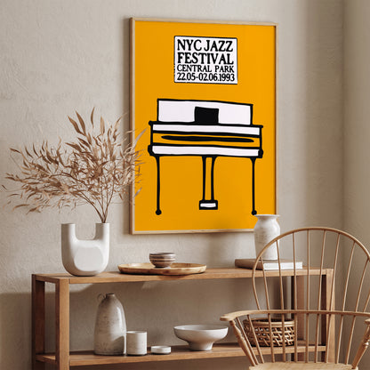 1993 NYC Jazz Festival Yellow Poster