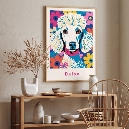 Daisy Cute Poodle Dog Art Print