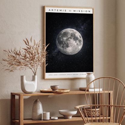 Artemis II Mission Poster, Space Travel Wall Art