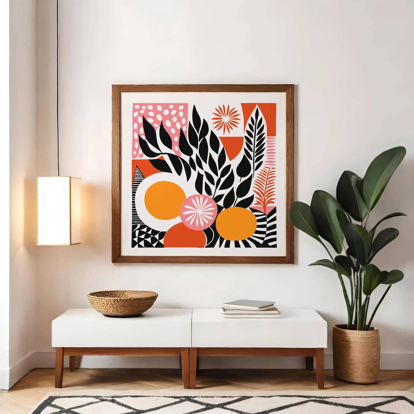 Colorful Abstract Modern Art Print, Square Wall Decor
