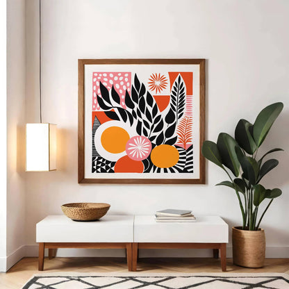 Colorful Abstract Modern Art Print, Square Wall Decor