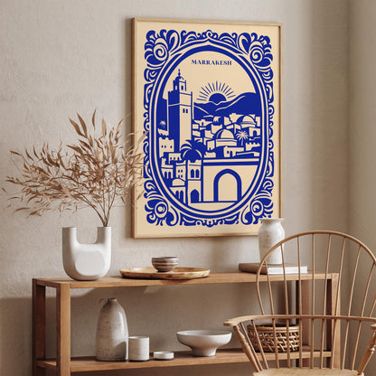 Blue Marrakesh Morocco Travel Poster