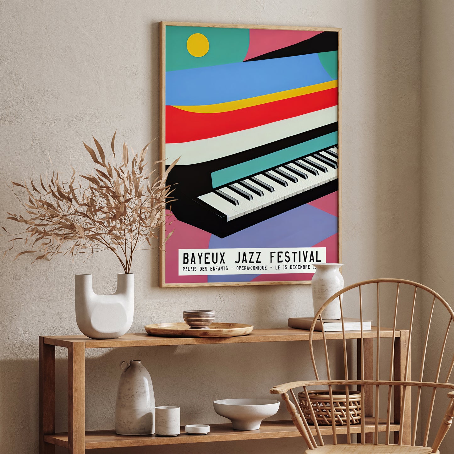 Retro Colorful Jazz Festival Art Print