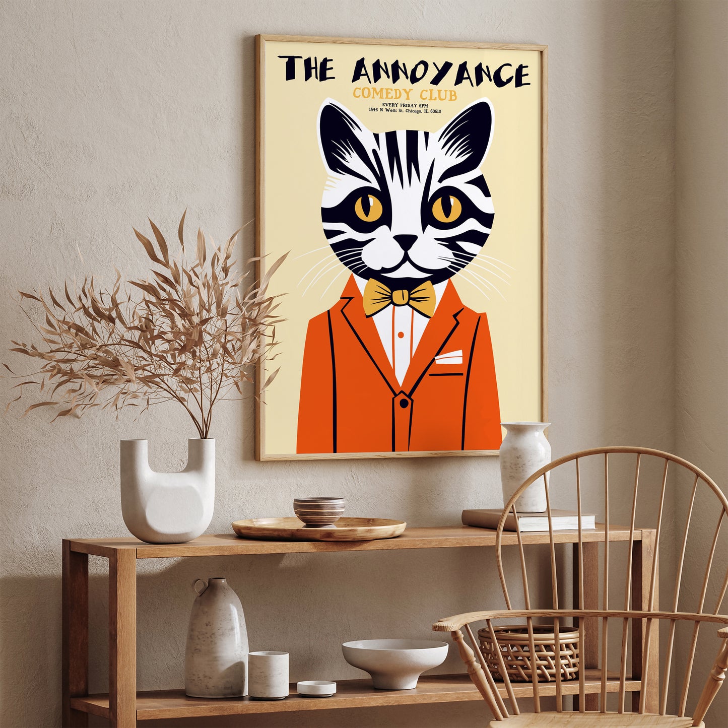 Comedy Club Funny Cat Art Print