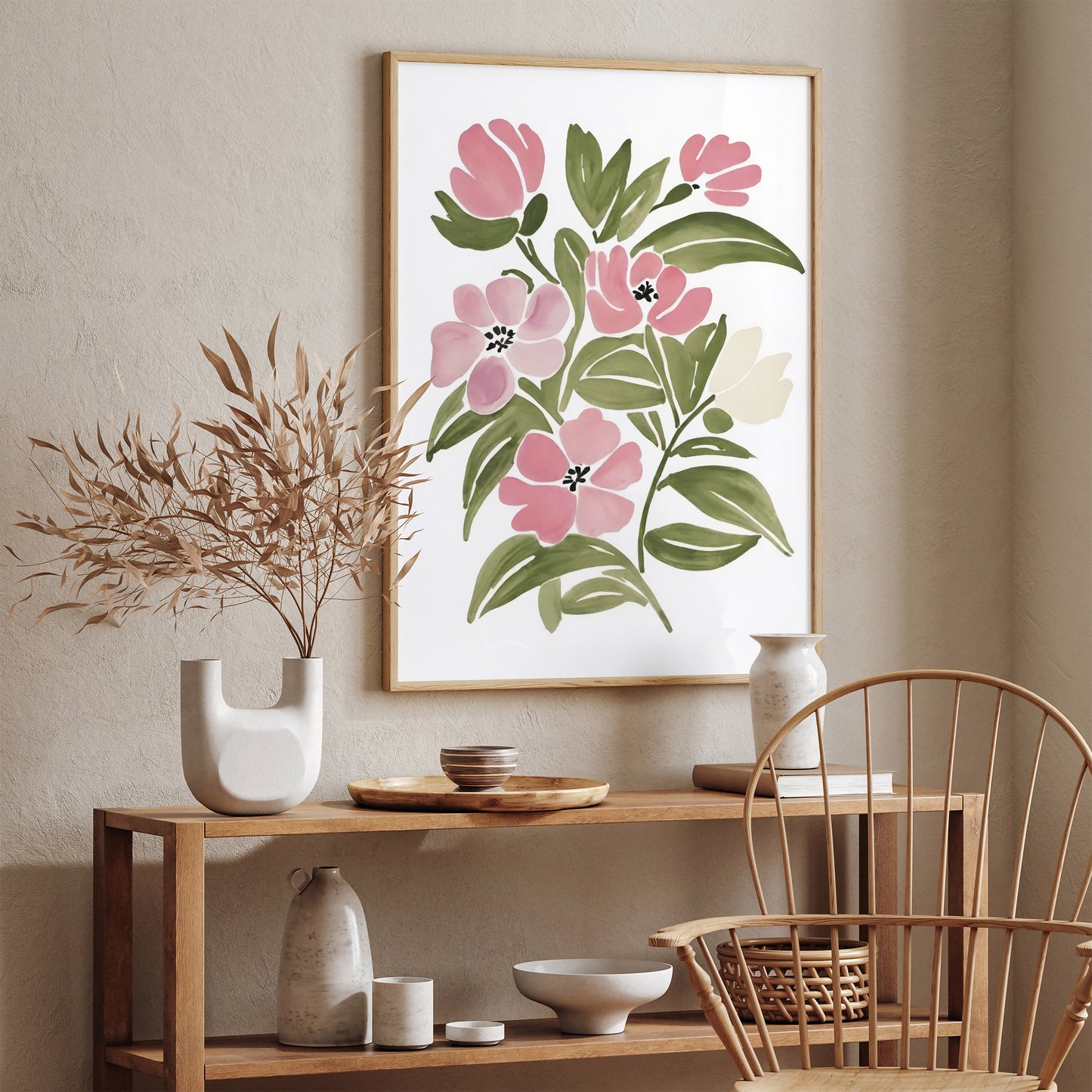 Watercolour Flowers Painting Art Print