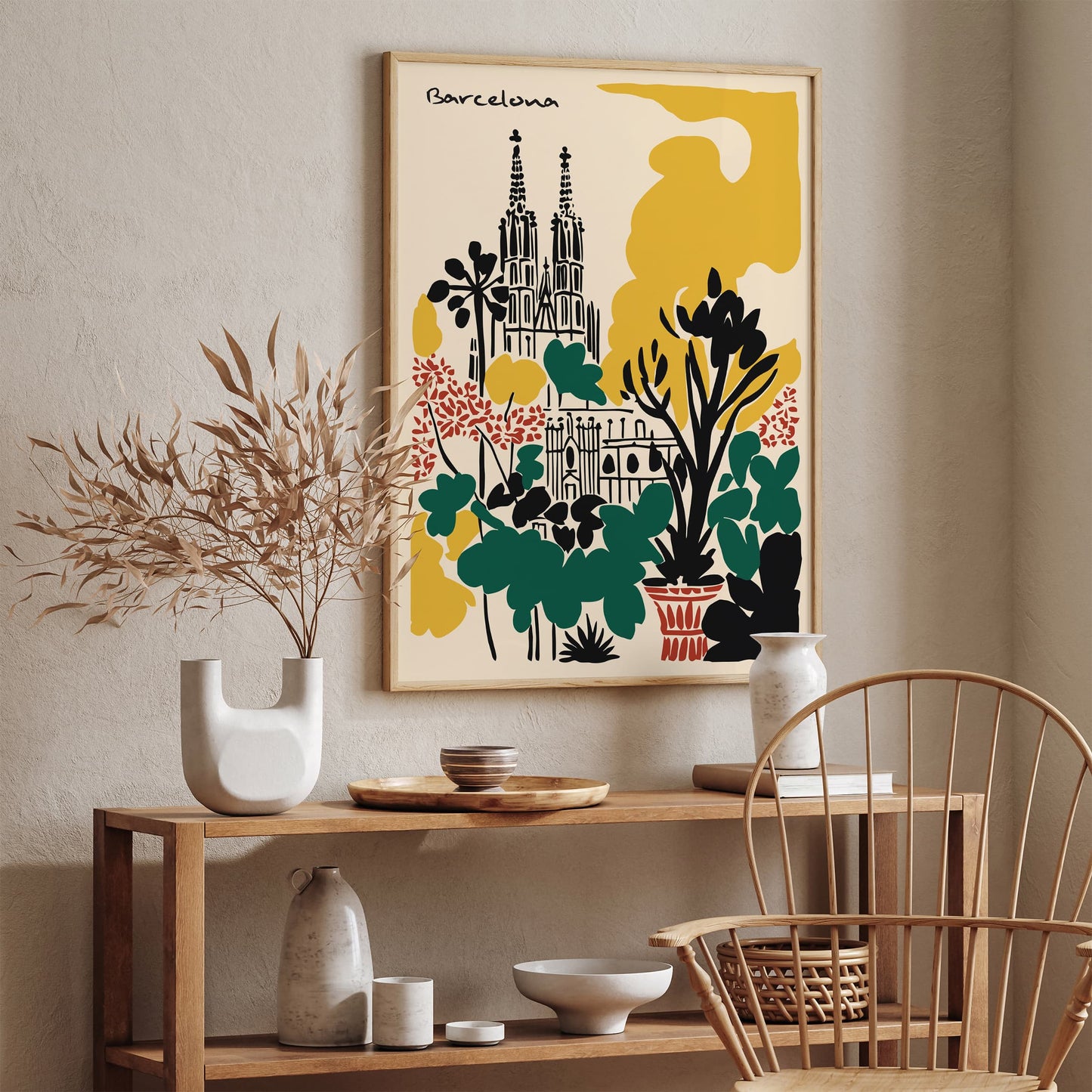 Barcelona Landscape Poster - Spain Travel Wall Art Print